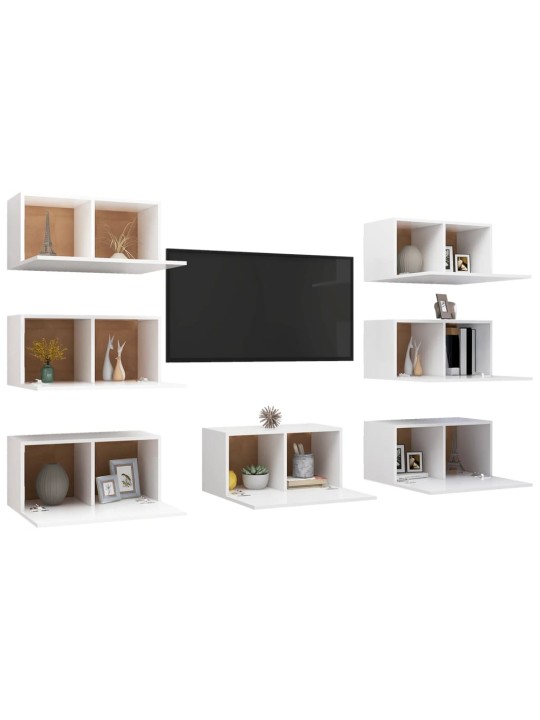 Tv skapīši, 2 gab., 30,5x30x60 cm, balti, inženierijas koks