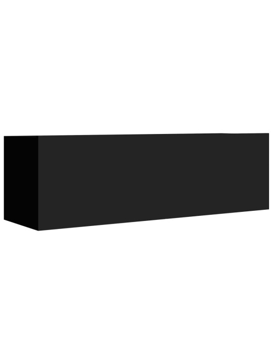 Tv skapīši, 4 gab., melni, 100x30x30 cm, inženierijas koks