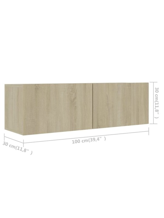 Tv skapīši, 4 gab. 100x30x30cm ozolkoka krāsa inženierijas koks