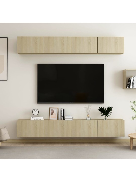 Tv skapīši, 4 gab. 100x30x30cm ozolkoka krāsa inženierijas koks