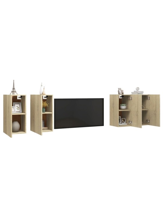 Tv skapīši, 4 gab., 30,5x30x60 cm, ozolkoka, inženierijas koks