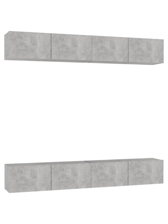 Tv skapīši, 4 gab., betona pelēki 100x30x30cm inženierijas koks