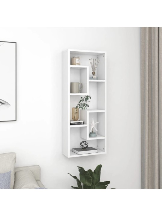 Sienas plaukts, balts, 36x16x90 cm, inženierijas koks