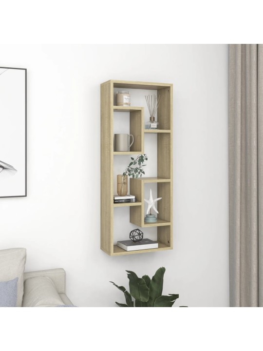 Sienas plaukts, ozolkoka krāsa, 36x16x90 cm, inženierijas koks