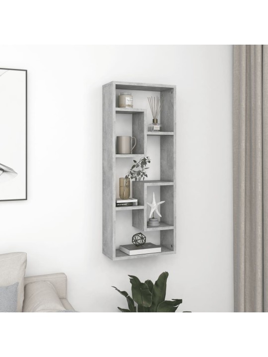 Sienas plaukts, betona pelēks, 36x16x90 cm, inženierijas koks