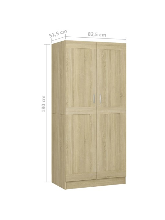 Skapis, ozolkoka krāsā, 82,5x51,5x180 cm, inženierijas koks