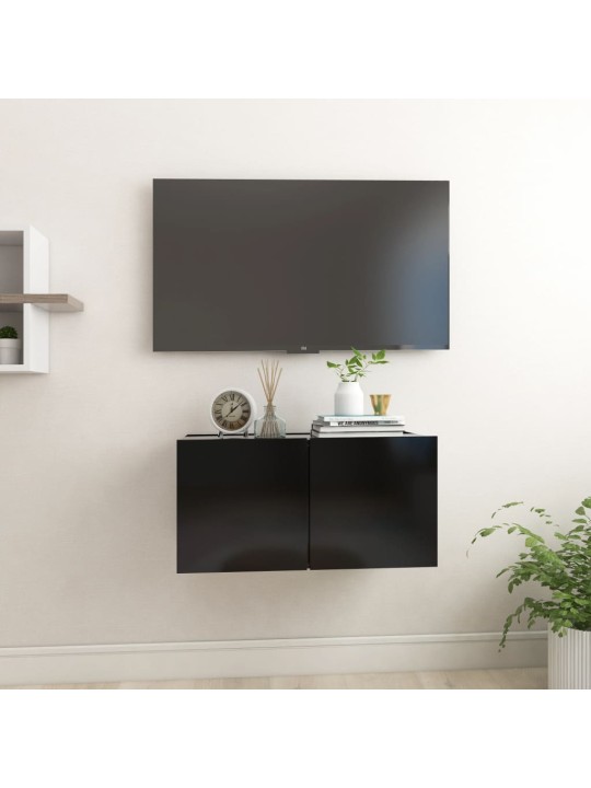 Piekarams tv skapītis, melns, 60x30x30 cm