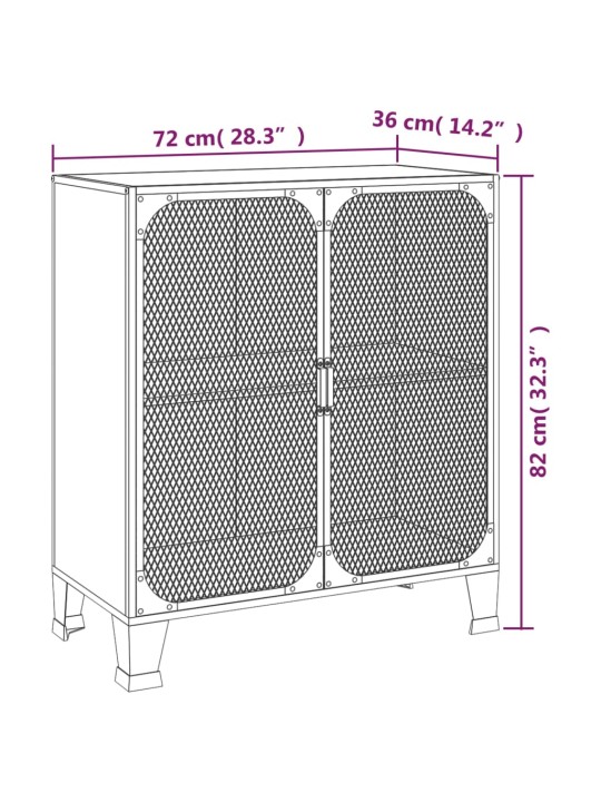 Skapītis, pelēks, 72x36x82 cm, metāls un mdf