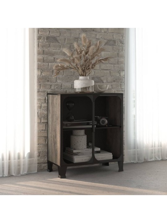 Skapītis, pelēks, 72x36x82 cm, metāls un mdf
