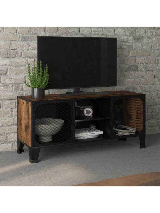 Tv skapītis, senatnīgi brūns, 105x36x47 cm, metāls un mdf