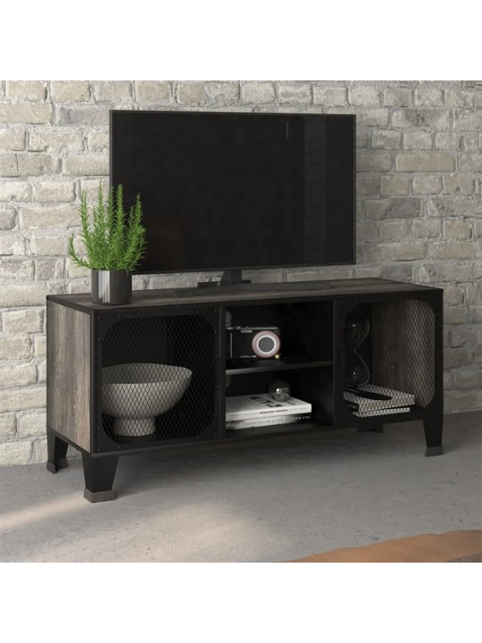 Tv skapītis, pelēks, 105x36x47 cm, metāls un mdf
