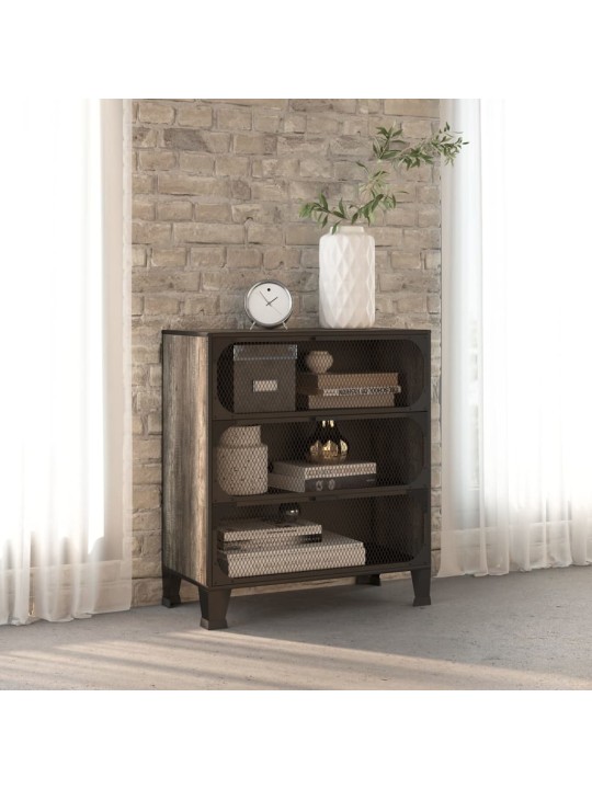 Skapītis, pelēks, 72x36x82 cm, metāls un mdf