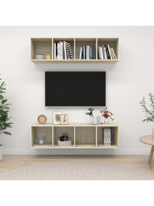 Sienas tv plaukti, 2 gab., ozolkoka krāsa, inženierijas koks