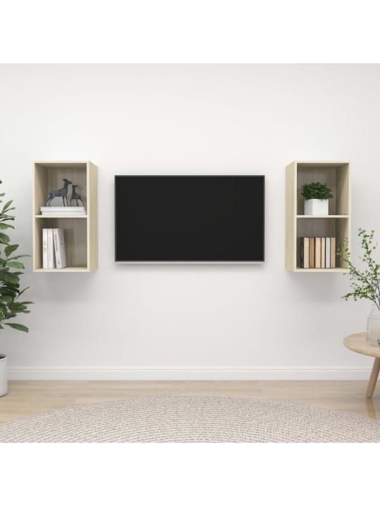 Sienas tv plaukti, 2 gab., ozolkoka krāsa, inženierijas koks