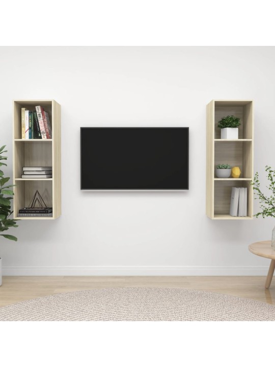 Sienas tv plaukti, 2 gab., ozolkoka krāsa, inženierijas koks