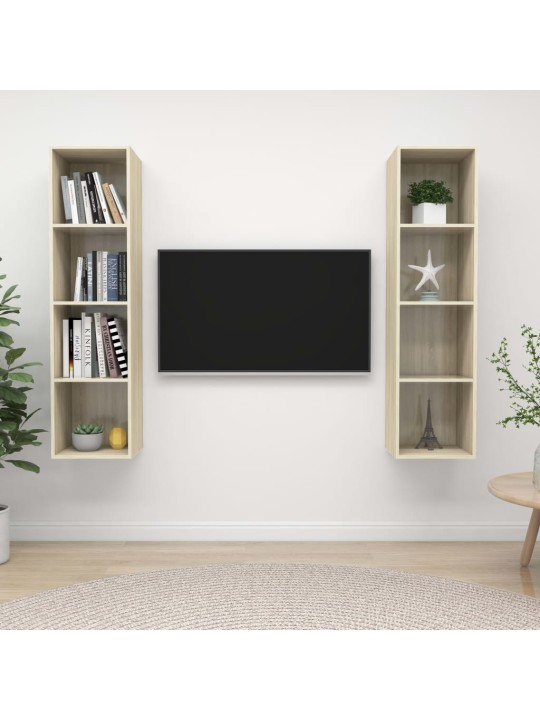 Sienas tv plaukti, 2 gab., ozolkoka krāsa, inženierijas koks