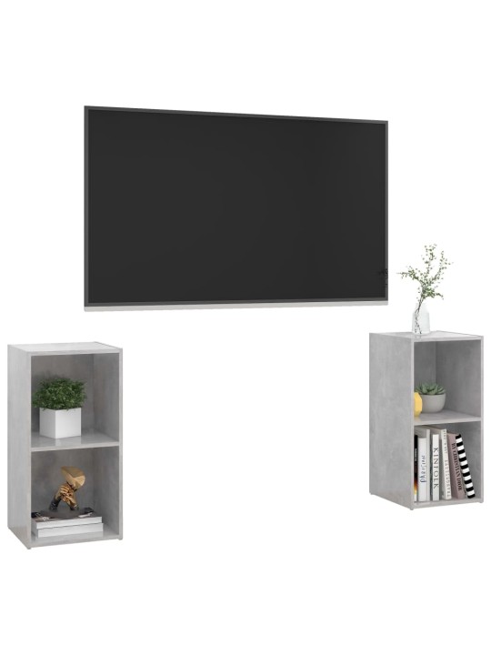 Tv plaukti, 2 gab. betona pelēki 72x35x36,5cm inženierijas koks