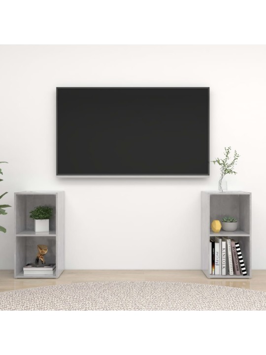 Tv plaukti, 2 gab. betona pelēki 72x35x36,5cm inženierijas koks