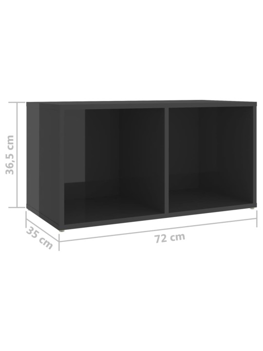 Tv plaukti, 2 gb. spīdīgi pelēki 72x35x36,5cm inženierijas koks
