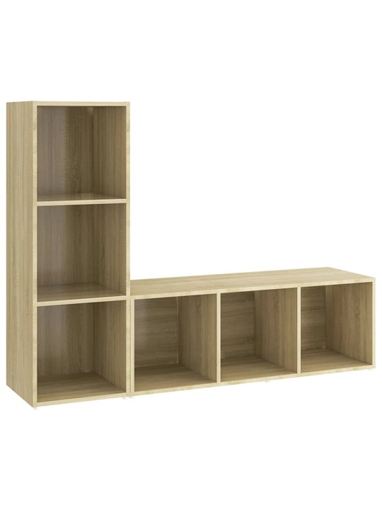 Tv plaukti, 2 gb. balti, ozolkoka 107x35x37cm inženierijas koks