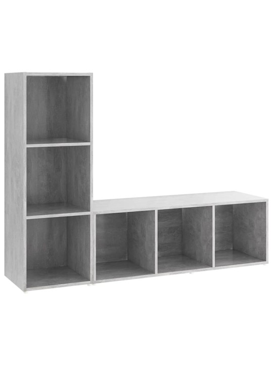 Tv plaukti, 2gab., 107x35x37cm, inženierijas koks betona pelēki