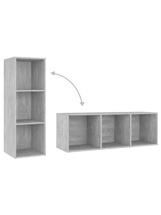 Tv plaukti, 2gab., 107x35x37cm, inženierijas koks betona pelēki