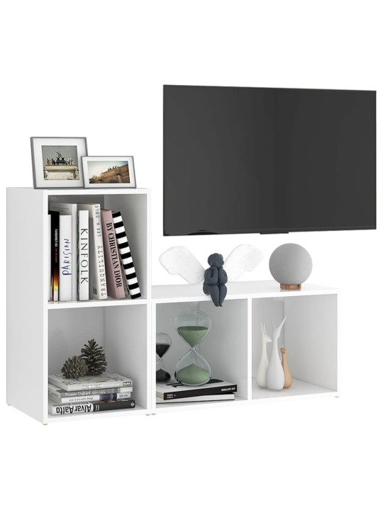 Tv plaukti, 2 gab., balti, 72x35x36,5 cm, inženierijas koks