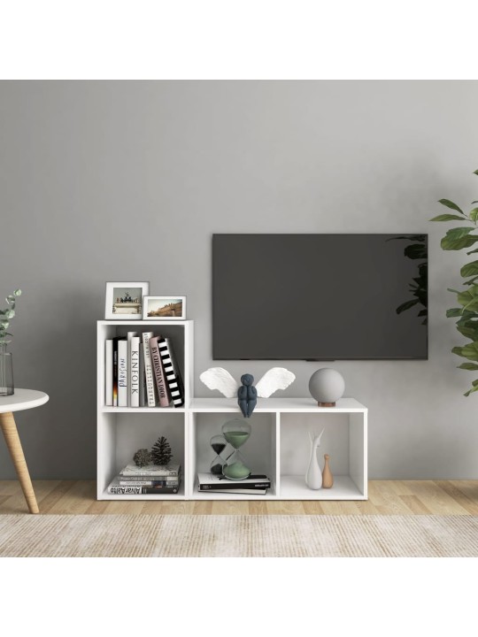 Tv plaukti, 2 gab., balti, 72x35x36,5 cm, inženierijas koks