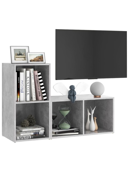 Tv plaukti, 2 gab. betona pelēki 72x35x36,5cm inženierijas koks