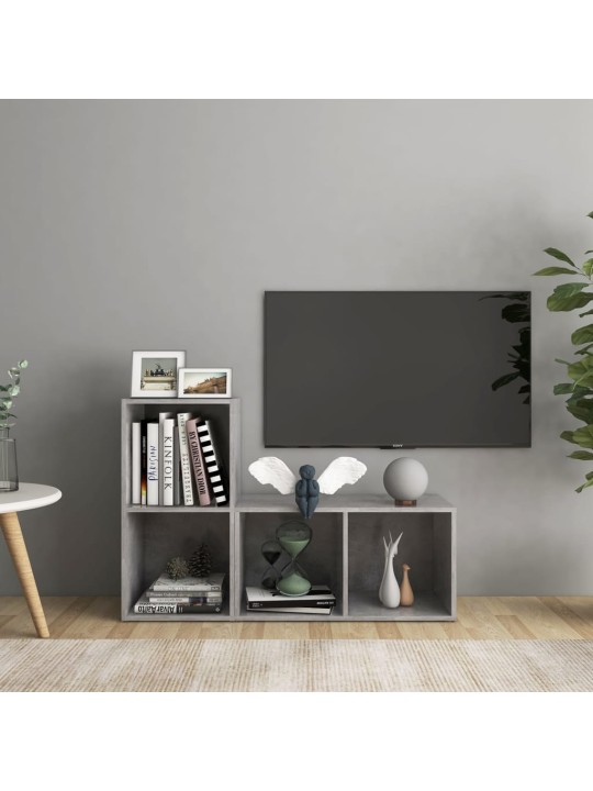 Tv plaukti, 2 gab. betona pelēki 72x35x36,5cm inženierijas koks