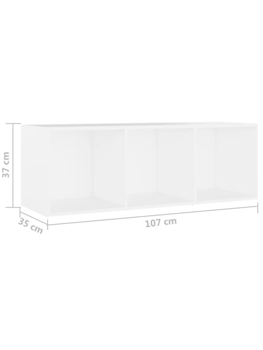 Tv plaukti, 3 gab., balti, 107x35x37 cm, inženierijas koks