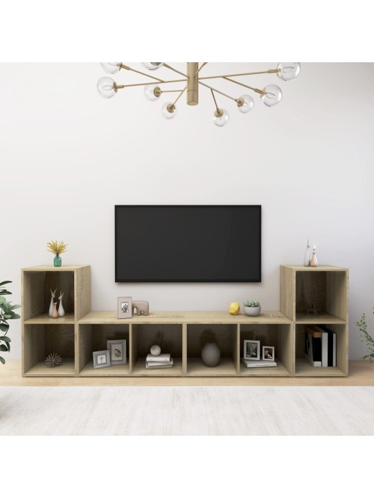 Tv plaukti, 4 gb., ozolkoka krāsa, 72x35x36,5 cm