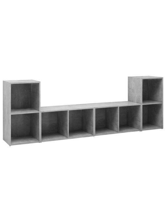 Tv plaukti, 4 gab. betona pelēki 72x35x36,5cm inženierijas koks