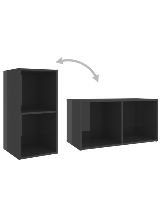 Tv plaukti, 4 gb. spīdīgi pelēki 72x35x36,5cm inženierijas koks