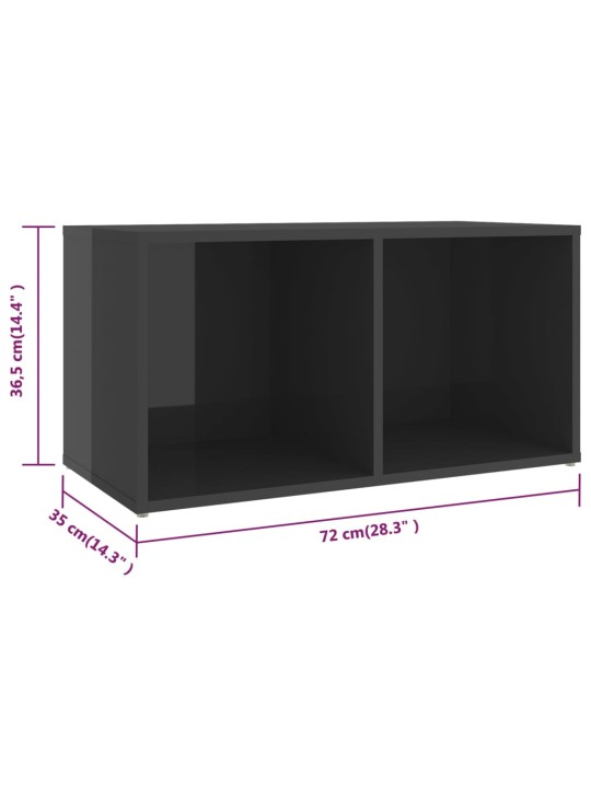 Tv plaukti, 4 gb. spīdīgi pelēki 72x35x36,5cm inženierijas koks