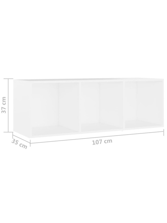 Tv plaukti, 4 gab., balti, 107x35x37 cm, inženierijas koks