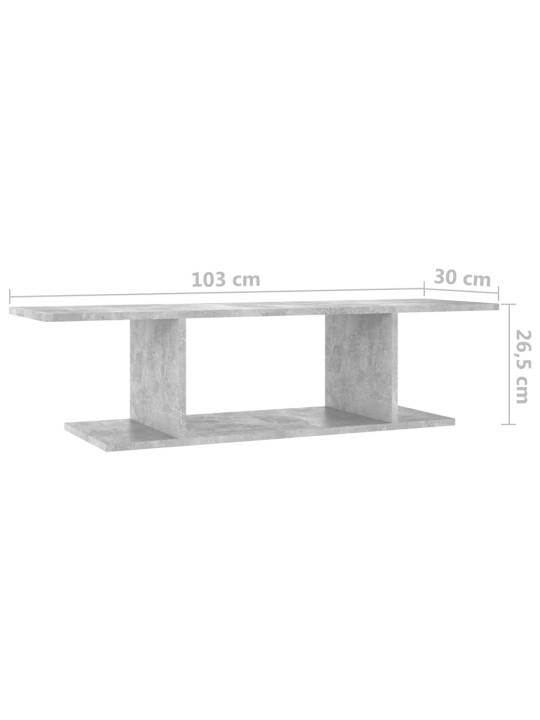 Sienas tv skapītis, betona pelēks, 103x30x26,5 cm