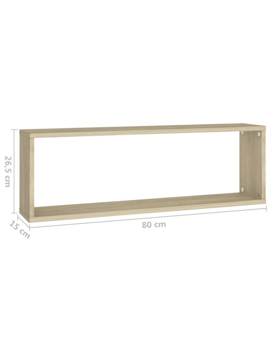 Sienas plaukti, 2 gab., ozolkoka 80x15x26,5cm inženierijas koks