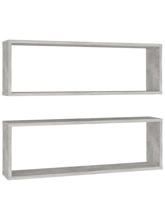Sienas plaukti, 2 gb., betonpelēki, 80x15x26,5 cm