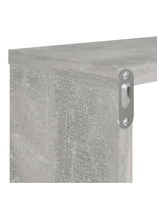 Sienas plaukti, 2 gb., betonpelēki, 80x15x26,5 cm