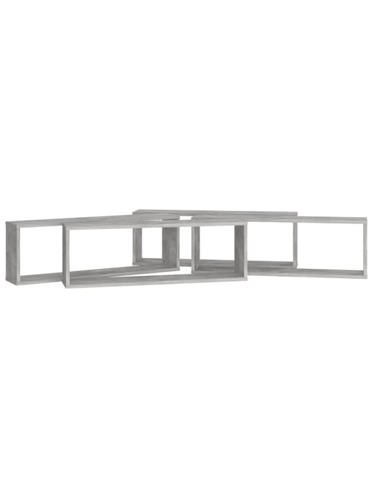 Sienas plaukti, 4 gb., betonpelēki, 80x15x26,5 cm