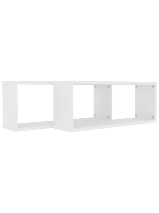 Kuba formas sienas plaukti, 2 gab., balti, 60x15x23 cm