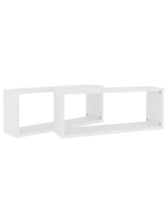 Kuba formas sienas plaukti, 2 gab., balti, 60x15x23 cm