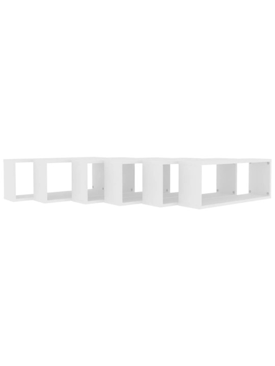 Kuba formas sienas plaukti, 6 gab., balti, 60x15x23 cm