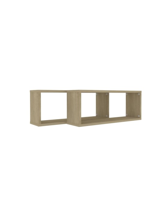 Kuba formas sienas plaukti, 2 gab., ozolkoka, 60x15x23 cm