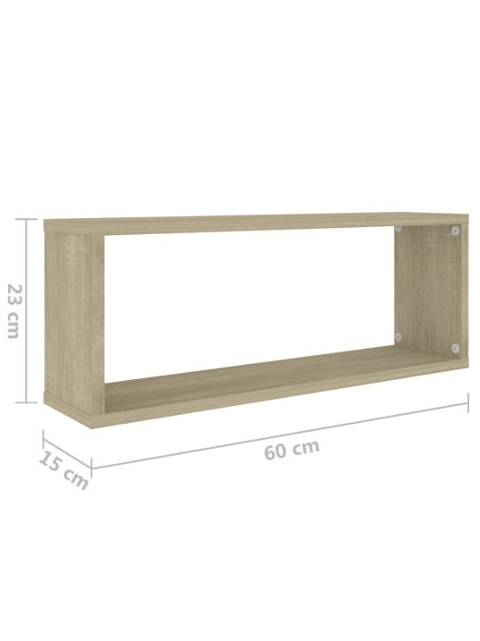 Kuba formas sienas plaukti, 2 gab., ozolkoka, 60x15x23 cm