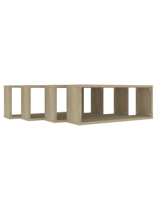 Kuba formas sienas plaukti, 4 gab., ozolkoka, 60x15x23 cm