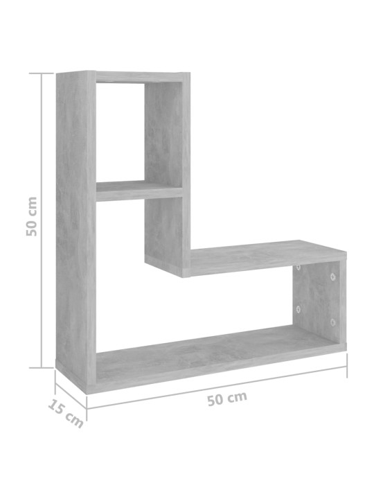 Sienas plaukti, 2 gab. 50x15x50cm betonpelēki inženierijas koks