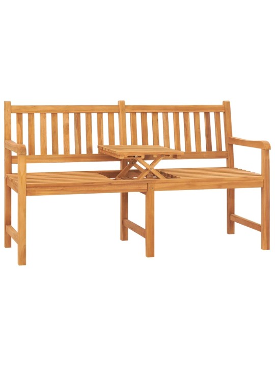 Trīsvietīgs dārza sols ar galdiņu, 150 cm, masīvs tīkkoks