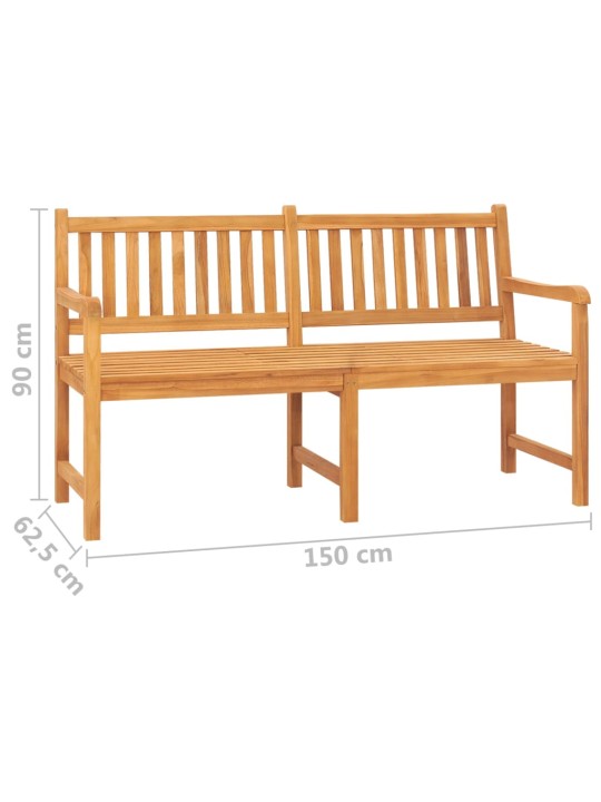 Trīsvietīgs dārza sols ar galdiņu, 150 cm, masīvs tīkkoks